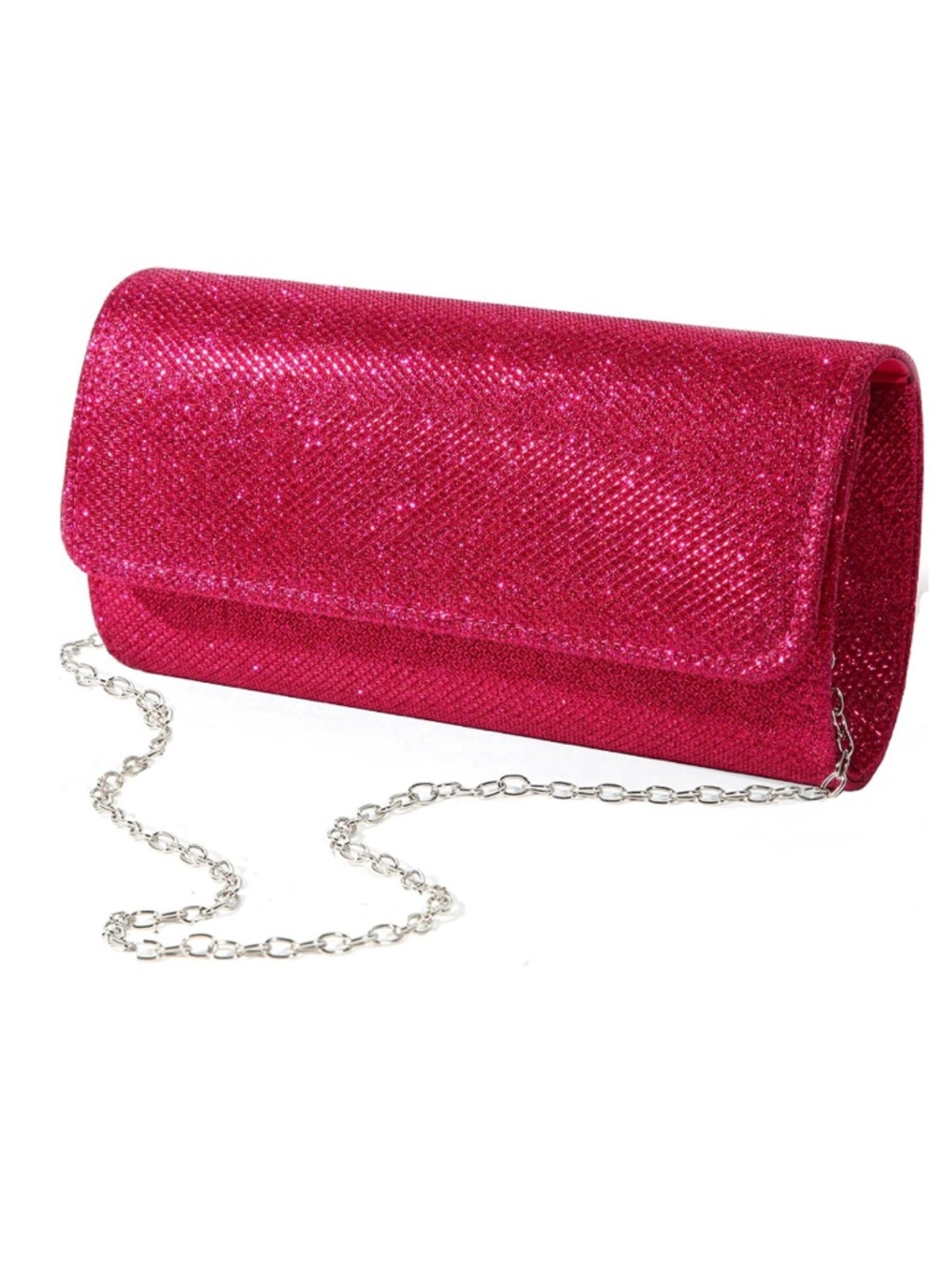 Glitter Envelope Clutch - Hot Pink